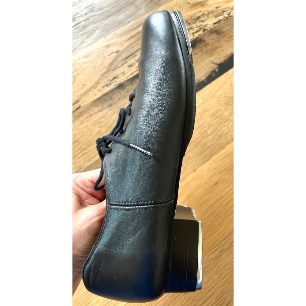 Capezio CG19 Black Cadence Teletone Tap Shoes Leather Size 8M - Picture 2 of 9